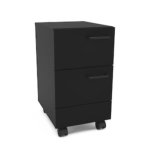 Gaveteiro Politorno Osaka 2 Gavetas com Rodízios 51cm Compacto Vertical MDP - PRETO - 1