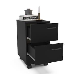 Gaveteiro Politorno Osaka 2 Gavetas com Rodízios 51cm Compacto Vertical MDP - PRETO - 2