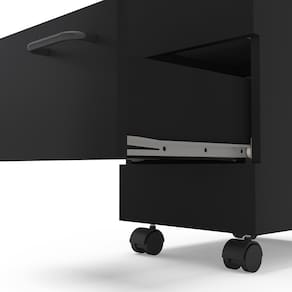 Gaveteiro Politorno Osaka 2 Gavetas com Rodízios 51cm Compacto Vertical MDP - PRETO - 3