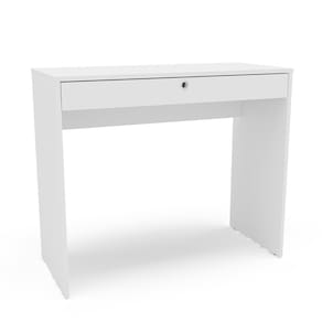 Mesa Escrivaninha Politorno Conquista 1 Gaveta MDP Compacta Corrediça Metálica Pintura UV - BRANCO - 2