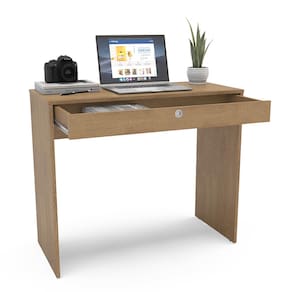 Mesa Escrivaninha Politorno Conquista 1 Gaveta MDP Compacta Corrediça Metálica Pintura UV - FREIJÓ - 1