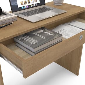 Mesa Escrivaninha Politorno Conquista 1 Gaveta MDP Compacta Corrediça Metálica Pintura UV - FREIJÓ - 3