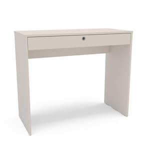 Mesa Escrivaninha Politorno Conquista 1 Gaveta MDP Compacta Corrediça Metálica Pintura UV - OFF WHITE - 2