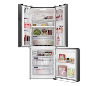 Geladeira Electrolux Frost Free Inverter Efficient AutoSense 3 Portas Black Inox Look 480L