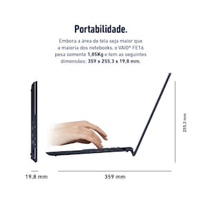 Notebook VAIO FE16 AMD Ryzen 5-5625U Windows 11, 16GB 512GB SSD Wi-Fi 6 Tela 16`` IPS WUXGA Antirreflexo - Cinza Expansível até 64G