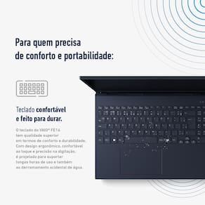 Notebook VAIO FE16 AMD Ryzen 5-5625U Windows 11, 16GB 512GB SSD Wi-Fi 6 Tela 16`` IPS WUXGA Antirreflexo - Cinza Expansível até 64G
