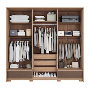 Guarda-roupa Santos Andirá Chicago 6 Portas, 5 Gavetas, 5 Prateleiras com Cabideiro e Maleiro Casal – Wood/Terracota