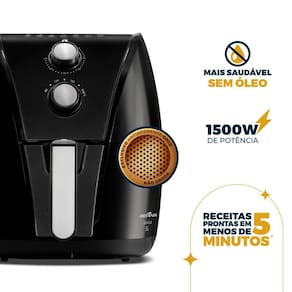 Fritadeira Elétrica Sem Óleo Air Fryer Britânia BAF45A com Revestimento Antiaderente Gold 5L - Preta