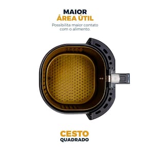 Fritadeira Elétrica Sem Óleo Air Fryer Britânia BAF45A com Revestimento Antiaderente Gold 5L - Preta