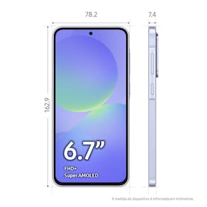 Smartphone Samsung Galaxy A36 5G Violeta 256GB, 8GB RAM, Câmera Tripla até 50MP, Tela Super AMOLED 6.7", IP67, NFC, Recursos AI e Snapdragon 6 Gen 3