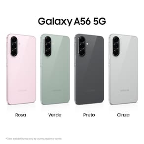 Smartphone Samsung Galaxy A56 5G Preto 128GB, 8GB RAM, Câmera Tripla até 50MP, Tela Super AMOLED 6.7", IP67, NFC, Vídeo HDR e Recursos AI