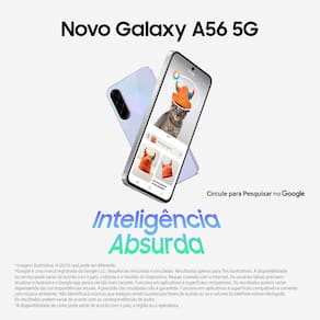 Smartphone Samsung Galaxy A56 5G Preto 128GB, 8GB RAM, Câmera Tripla até 50MP, Tela Super AMOLED 6.7", IP67, NFC, Vídeo HDR e Recursos AI