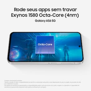 Smartphone Samsung Galaxy A56 5G Preto 128GB, 8GB RAM, Câmera Tripla até 50MP, Tela Super AMOLED 6.7", IP67, NFC, Vídeo HDR e Recursos AI
