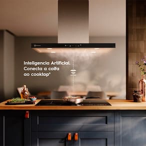 Coifa de Ilha Electrolux CE9IF Experience com Inteligência Artificial e Alto Poder Sucção Inox- 90cm - 110V - 3