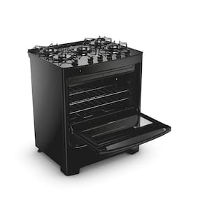 Fogão 5 Bocas Consul CFS5VBE com Mesa de Vidro e Acendimento Automático Preto - Bivolt