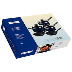 Jogo de Panelas 5 Peças Tramontina Ravena em Alumínio com Revestimento Antiaderente Starflon Max – Azul