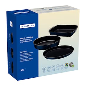 Conjunto de Assadeiras Tramontina Ravena em Alumínio com Revestimento Antiaderente Starflon Max - 3 Peças