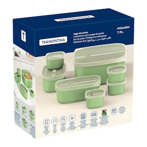 Jogo de Potes Tramontina Mix Color em Polipropileno Verde – 7 Peças - 1