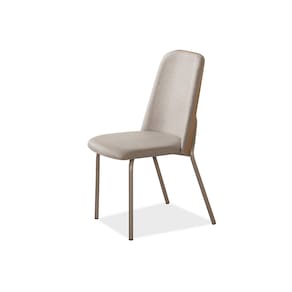 Mesa de Jantar Retangular Aço Nobre Aurora com 6 Cadeiras Estofadas – Champagne/Areia
