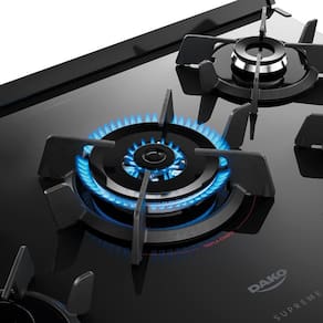 Fogão 5 Bocas Dako Supreme Timer Glass com Mesa de Vidro e Painel Touch Titanium – Bivolt