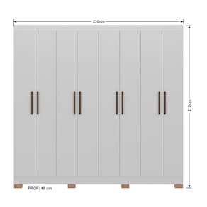Guarda-Roupa Bartira Porto com 8 Portas e 4 Gavetas - 219,2 de largura