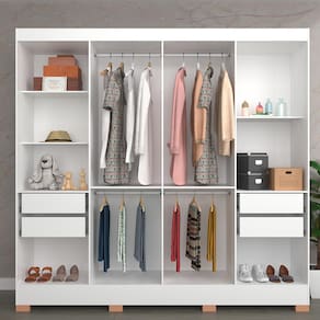 Guarda-Roupa Bartira Porto com 8 Portas e 4 Gavetas - 219,2 de largura