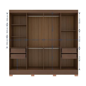 Guarda-Roupa Bartira Porto com 8 Portas e 4 Gavetas - 219,2 de largura