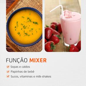 Mixer Mondial MKNE M-14 3 em 1 Preto 500W 2 Velocidades Copo 600ml Lâmina Inox - 220V - 2