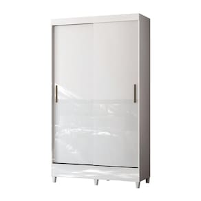 Guarda-roupa Santos Andirá Fit 2 Portas, 2 Gavetas com Cabideiro e Maleiro Solteiro – 106,6 cm de largura - Branco - 1