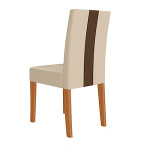 Mesa de Jantar Retangular Poliman Belle com 4 Cadeiras Estofadas e Revestidas em Suede – Freijó/Off White