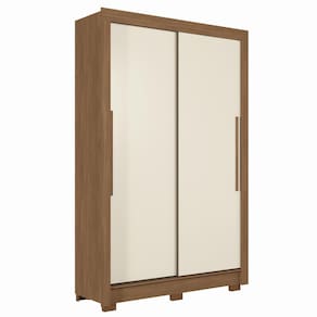 Guarda-Roupa Solteiro Santos Andirá Lapa com 2 Portas, 2 Gavetas e 3 Prateleiras – 140cm de largura - Jatobá/Areia - 1