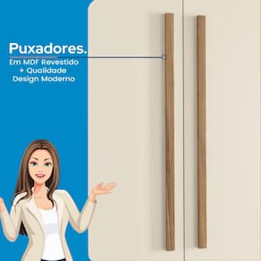 Guarda-Roupa Solteiro Santos Andirá Lapa com 2 Portas, 2 Gavetas e 3 Prateleiras – 140cm de largura - Jatobá/Areia - 3