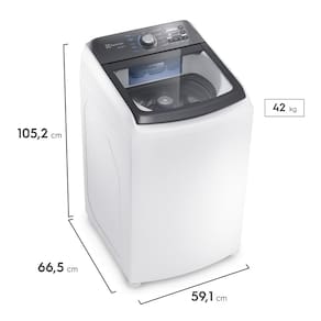 Lavadora de Roupas Electrolux Efficient LEE15 14,5kg com Cesto Inox, Filtro de Fiapos e Tecnologia Jet&Clean - Branca