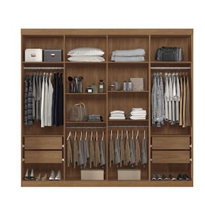 Guarda-Roupa Casal Santos Andirá Master New com 8 Portas, 4 Gavetas e 10 Prateleiras – 238,8cm de largura - Jatobá - 2