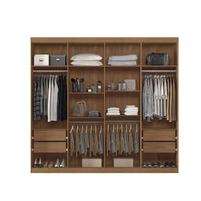 Guarda-Roupa Casal Santos Andirá Master New com 8 Portas, 4 Gavetas e 10 Prateleiras – 238,8cm de largura - Jatobá/Grafite - 2