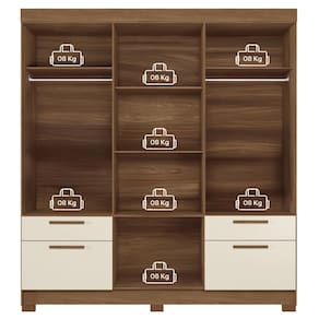 Guarda-Roupa Casal Santos Andirá Curitiba com 8 Portas, 4 Gavetas e 5 Prateleiras – 194,4cm de largura