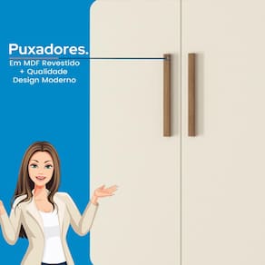 Guarda-Roupa Casal Santos Andirá Curitiba com 8 Portas, 4 Gavetas e 5 Prateleiras – 194,4cm de largura