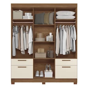 Guarda-Roupa Casal Santos Andirá Curitiba com 8 Portas, 4 Gavetas e 5 Prateleiras – 194,4cm de largura