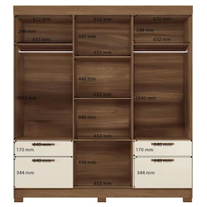 Guarda-Roupa Casal Santos Andirá Curitiba com 8 Portas, 4 Gavetas e 5 Prateleiras – 194,4cm de largura