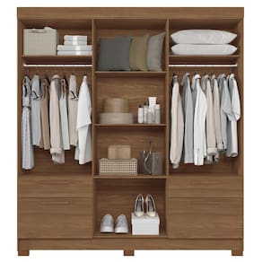 Guarda-Roupa Casal Santos Andirá Curitiba com 8 Portas, 4 Gavetas e 5 Prateleiras – 194,4cm de largura
