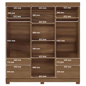 Guarda-Roupa Casal Santos Andirá Curitiba com 8 Portas, 4 Gavetas e 5 Prateleiras – 194,4cm de largura