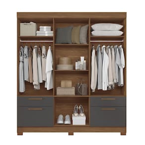 Guarda-Roupa Casal Santos Andirá Curitiba com 8 Portas, 4 Gavetas e 5 Prateleiras – 194,4cm de largura