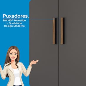 Guarda-Roupa Casal Santos Andirá Curitiba com 8 Portas, 4 Gavetas e 5 Prateleiras – 194,4cm de largura