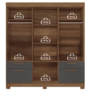 Guarda-Roupa Casal Santos Andirá Curitiba com 8 Portas, 4 Gavetas e 5 Prateleiras – 194,4cm de largura
