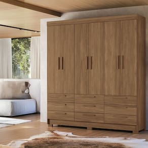 Guarda-Roupa Casal Santos Andirá Colombo com 6 Portas, 9 Gavetas e 4 Prateleiras – 194,4cm de largura