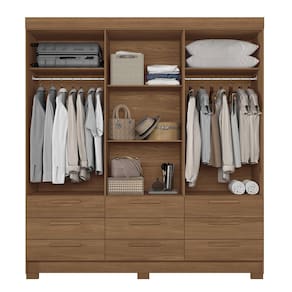 Guarda-Roupa Casal Santos Andirá Colombo com 6 Portas, 9 Gavetas e 4 Prateleiras – 194,4cm de largura