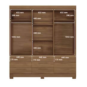 Guarda-Roupa Casal Santos Andirá Colombo com 6 Portas, 9 Gavetas e 4 Prateleiras – 194,4cm de largura