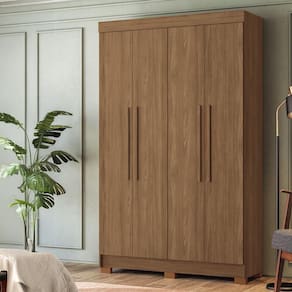 Guarda-Roupa Solteiro Santos Andirá Sarandi com 4 Portas, 2 Gavetas e 4 Prateleiras - 130cm de largura