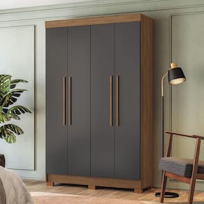 Guarda-Roupa Solteiro Santos Andirá Sarandi com 4 Portas, 2 Gavetas e 4 Prateleiras - 130cm de largura