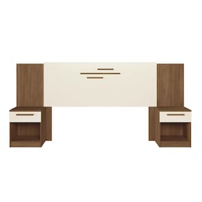 Cabeceira para Cama Box Casal Santos Andirá Loanda com 2 Gavetas – 256cm de largura - Jatoba/Areia - 2